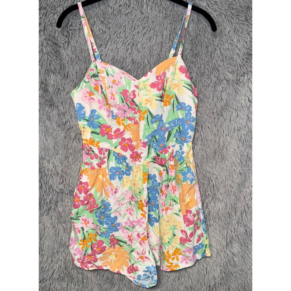 Old Navy Floral Smocked Romper Jumpsuit‎ Cami Straps Size S